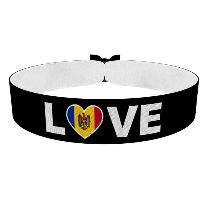 Zum Produkt Love Moldau Flagge Stoffarmband