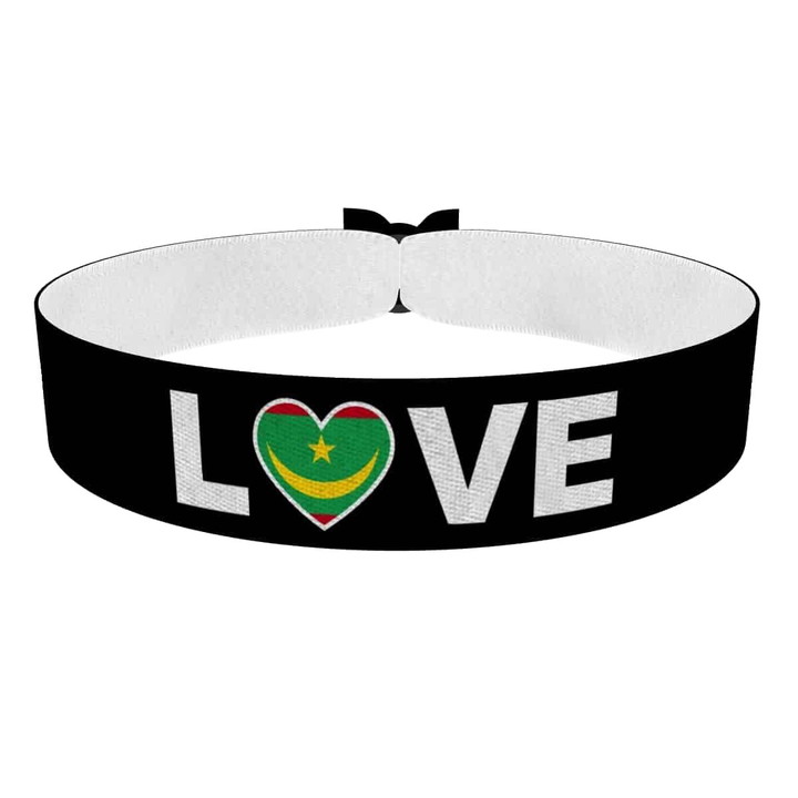 Zum Produkt Love Mauretanien Flagge Stoffarmband