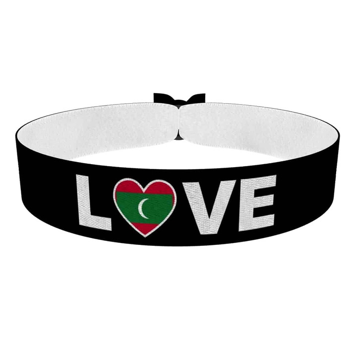 Zum Produkt Love Malediven Flagge Stoffarmband