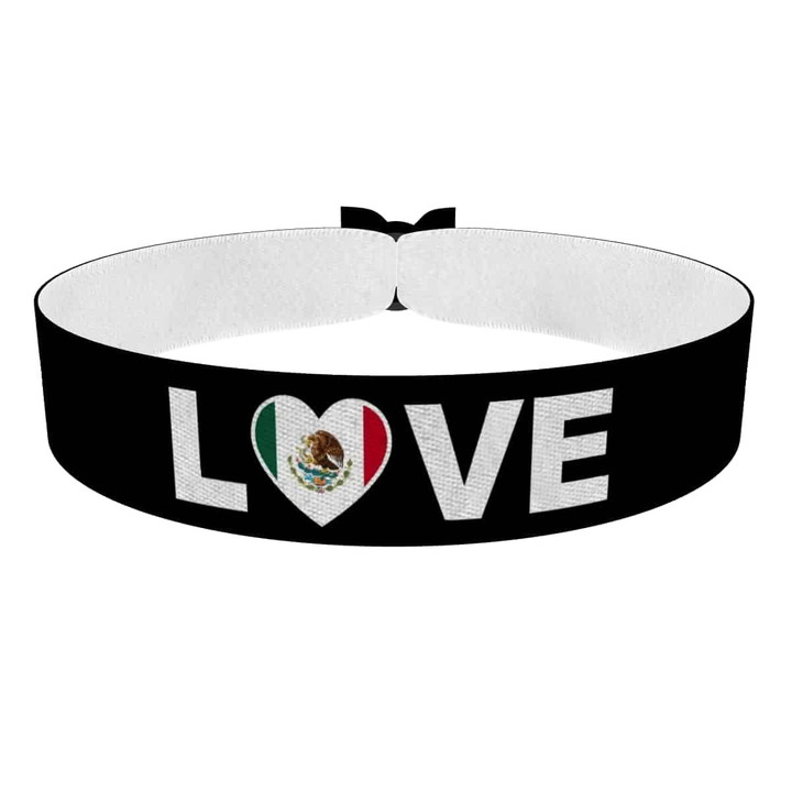 Zum Produkt Love Mexiko Flagge Stoffarmband