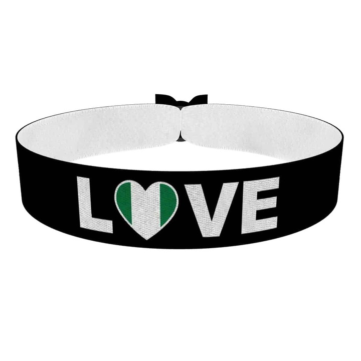 Zum Produkt Love Nigeria Flagge Stoffarmband