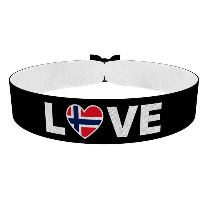 Zum Produkt Love Norwegen Flagge Stoffarmband