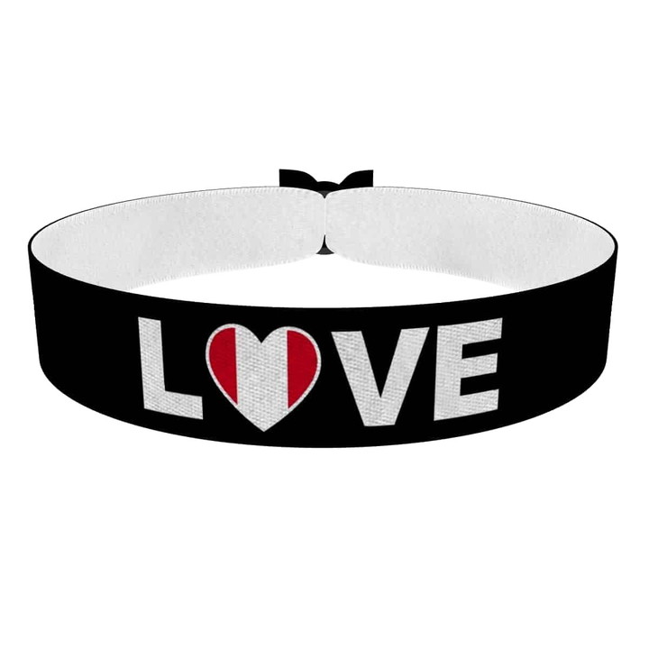 Zum Produkt Love Peru Flagge Stoffarmband