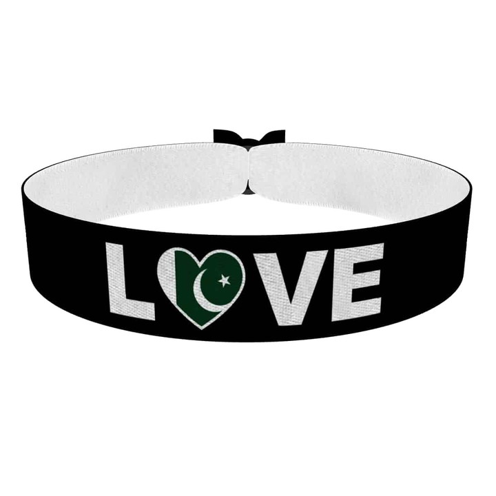 Zum Produkt Love Pakistan Flagge Stoffarmband