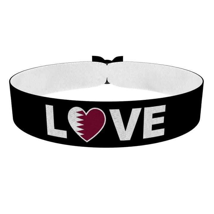 Zum Produkt Love Katar Flagge Stoffarmband
