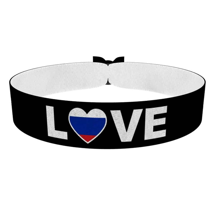 Zum Produkt Love Russland Flagge Stoffarmband