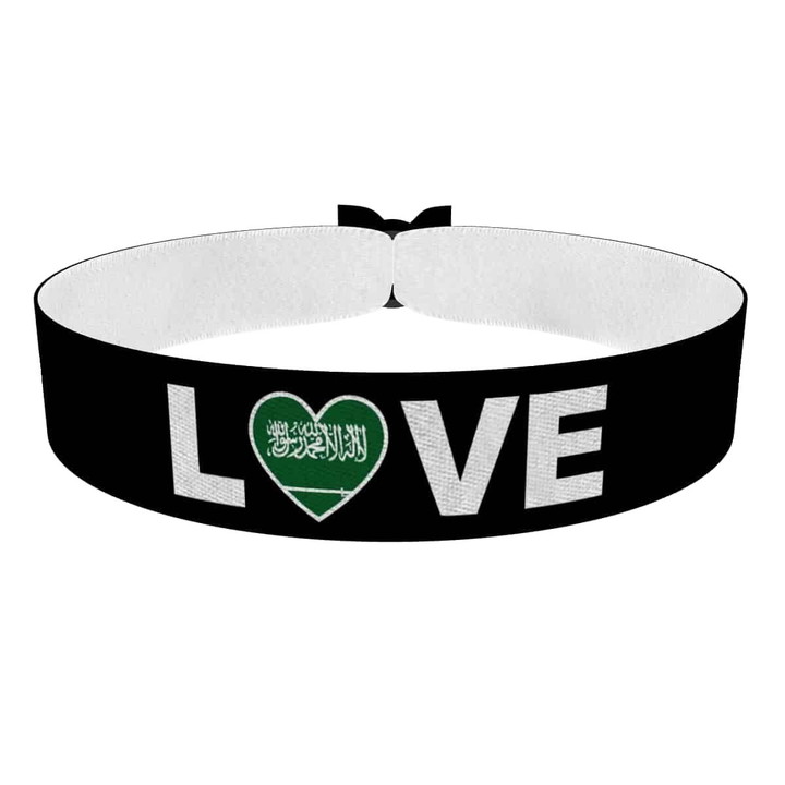 Zum Produkt Love Saudi-Arabien Flagge Stoffarmband