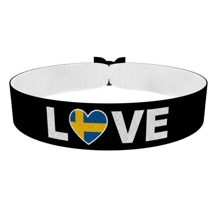 Zum Produkt Love Schweden Flagge Stoffarmband