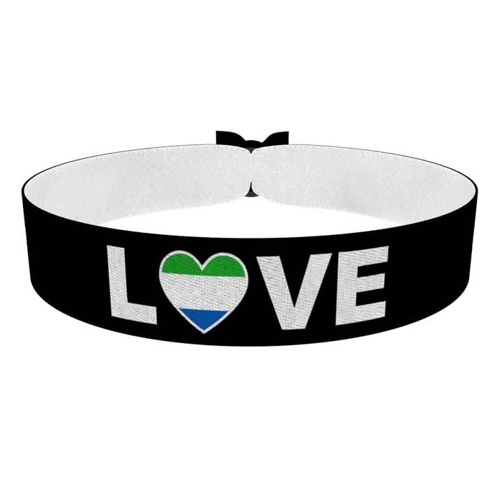 Zum Produkt Love Sierra Leone Flagge Stoffarmband