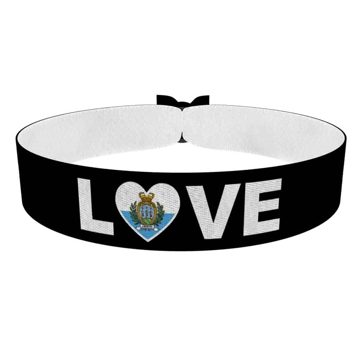 Zum Produkt Love San Marino Flagge Stoffarmband