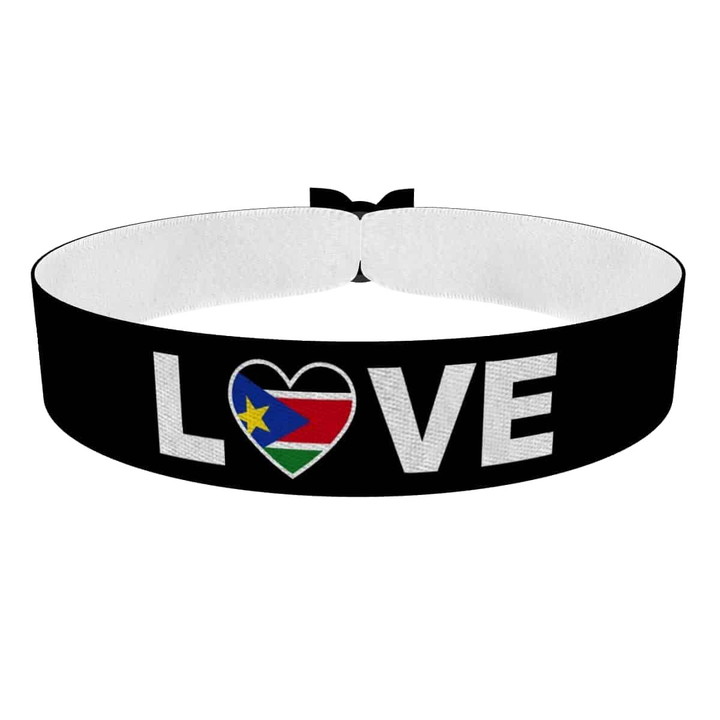Zum Produkt Love Südsudan Flagge Stoffarmband