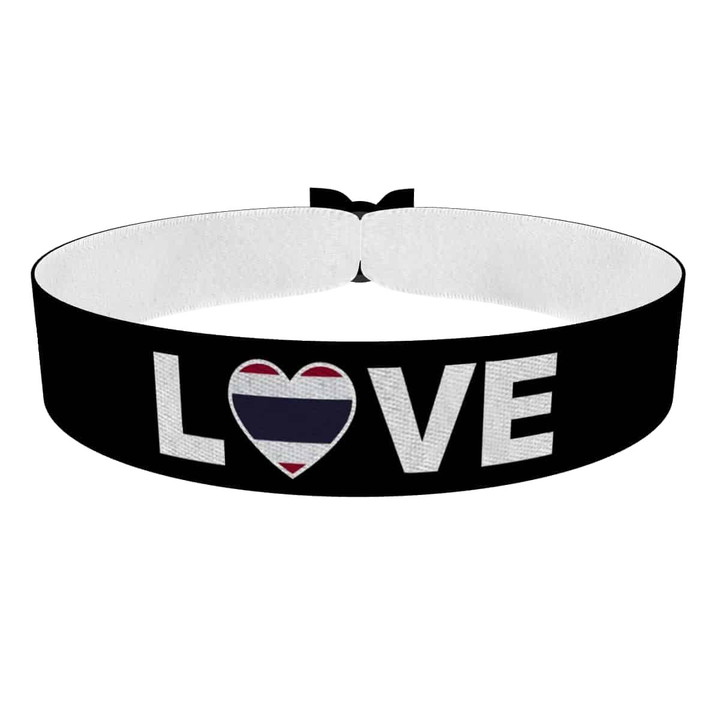 Zum Produkt Love Thailand Flagge Stoffarmband