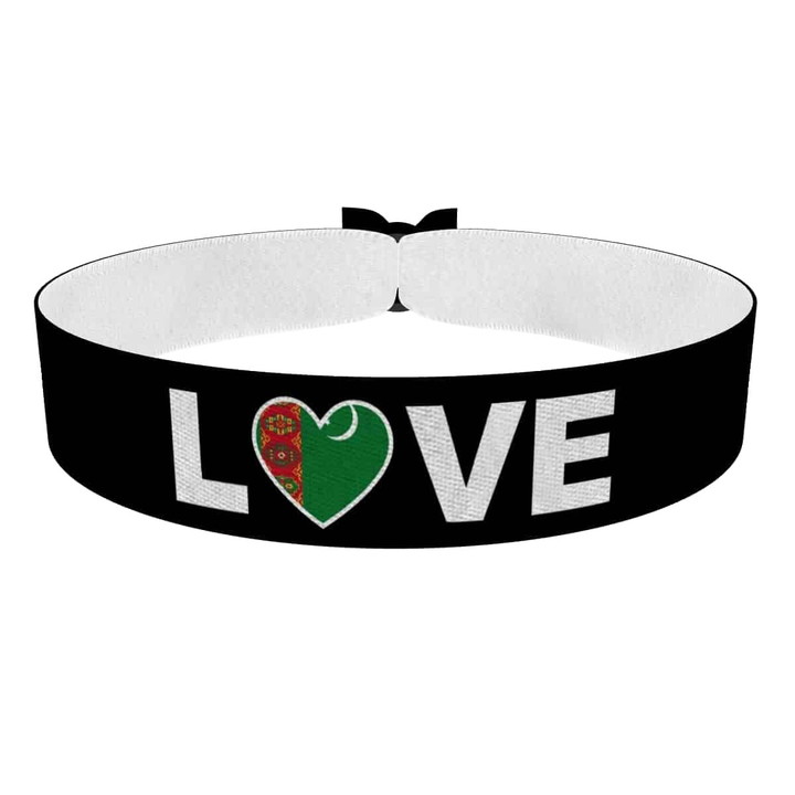Zum Produkt Love Turkmenistan Flagge Stoffarmband