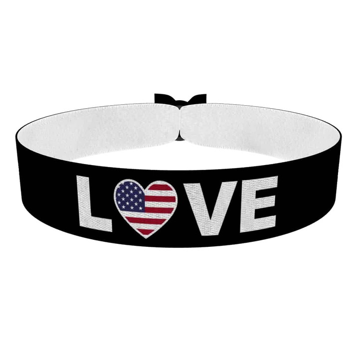 Zum Produkt Love Vereinigte Staaten Flagge Stoffarmband
