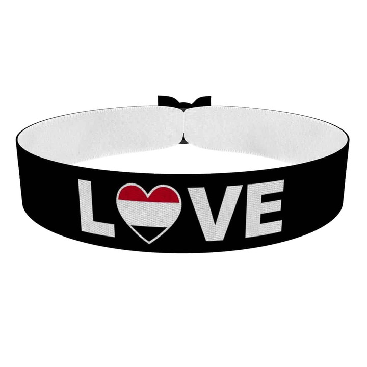 Zum Produkt Love Jemen Flagge Stoffarmband
