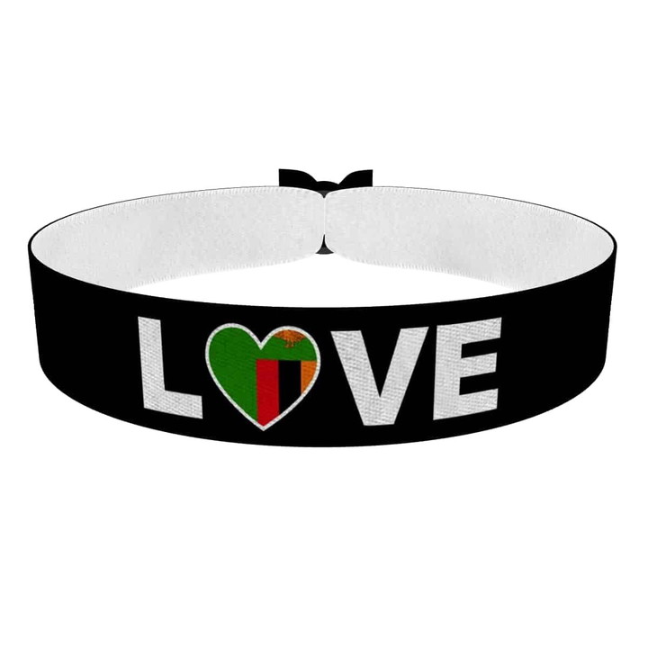 Zum Produkt Love Sambia Flagge Stoffarmband