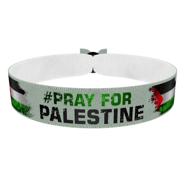 Zum Produkt Pray for Palestine Palästina Stoffarmband grün